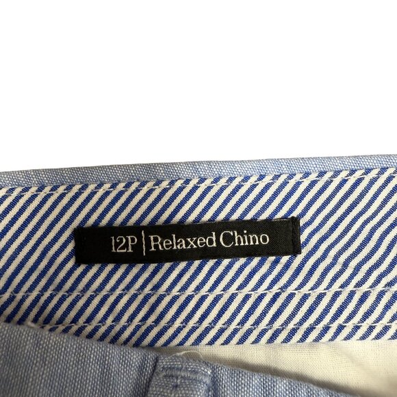 Women's TALBOTS Relaxed Chino Straight Ankle Pant Chambray | Size 12P - Picture 5 of 8